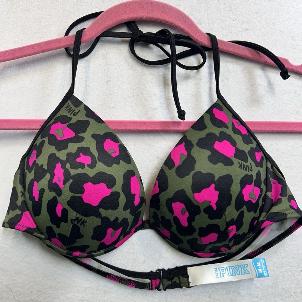 Pink Victoria's Secrect Camo‎ Swimsuit Top Medium Push-up